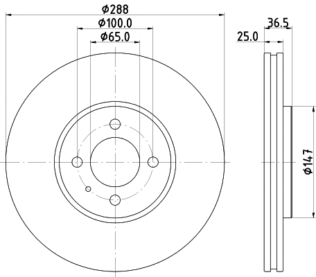 56023 BEHR/HELLA/PAGID Тормозной диск (фото 1)