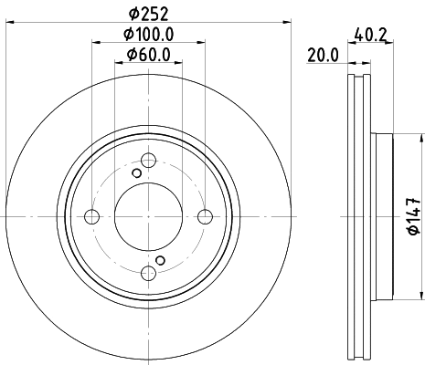 56037 BEHR/HELLA/PAGID Тормозной диск (фото 1)