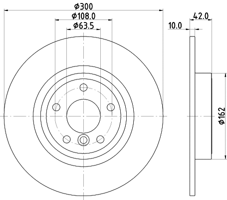 56095HC BEHR/HELLA/PAGID Тормозной диск (фото 1)