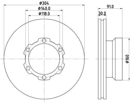 58259 BEHR/HELLA/PAGID Тормозной диск (фото 1)