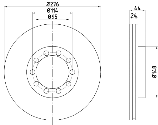 58840 BEHR/HELLA/PAGID Тормозной диск (фото 1)