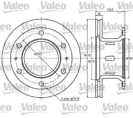 187006 VALEO Тормозной диск (фото 1)