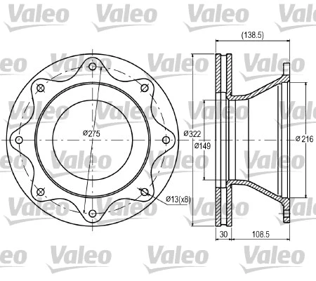 187055 VALEO Тормозной диск (фото 1)