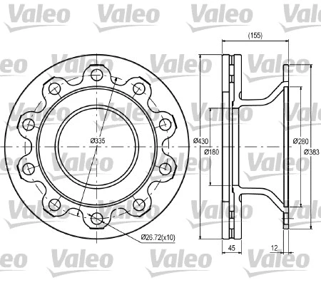 187074 VALEO Тормозной диск (фото 1)