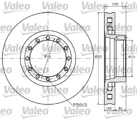 187089 VALEO Тормозной диск (фото 1)