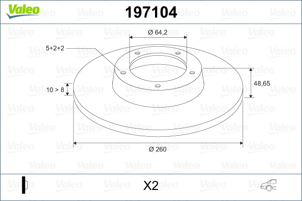 197104 VALEO Тормозной диск (фото 2)