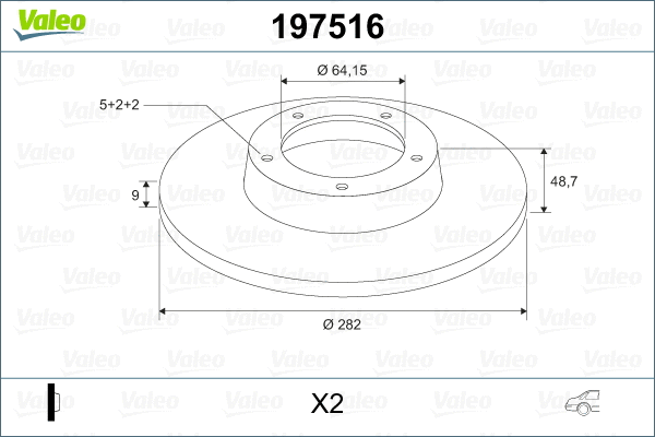 197516 VALEO Тормозной диск (фото 2)