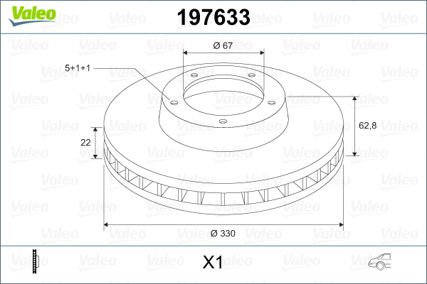 197633 VALEO Тормозной диск (фото 2)