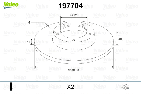 197704 VALEO Тормозной диск (фото 2)
