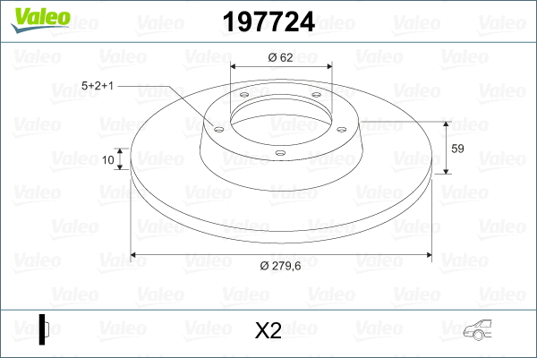 197724 VALEO Тормозной диск (фото 2)