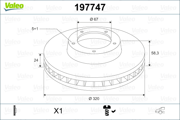 197747 VALEO Тормозной диск (фото 2)