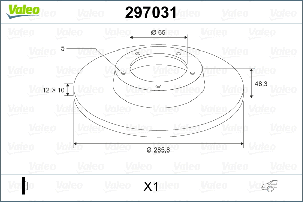 297031 VALEO Тормозной диск (фото 2)