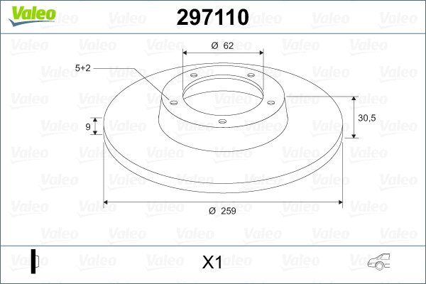297110 VALEO Тормозной диск (фото 2)