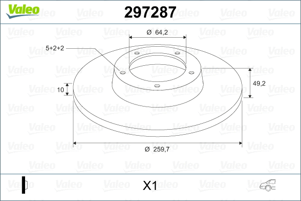 297287 VALEO Тормозной диск (фото 2)