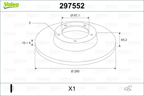 297552 VALEO Тормозной диск (фото 2)