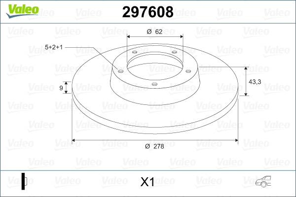 297608 VALEO Тормозной диск (фото 2)