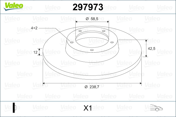 297973 VALEO Тормозной диск (фото 2)