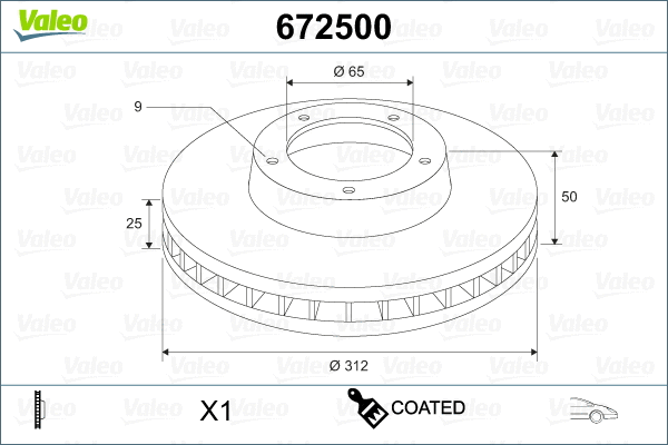 672500 VALEO Тормозной диск (фото 1)