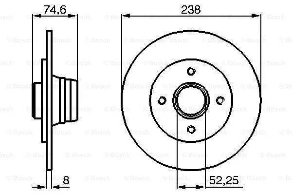 0 986 478 866 BOSCH Тормозной диск (фото 1)