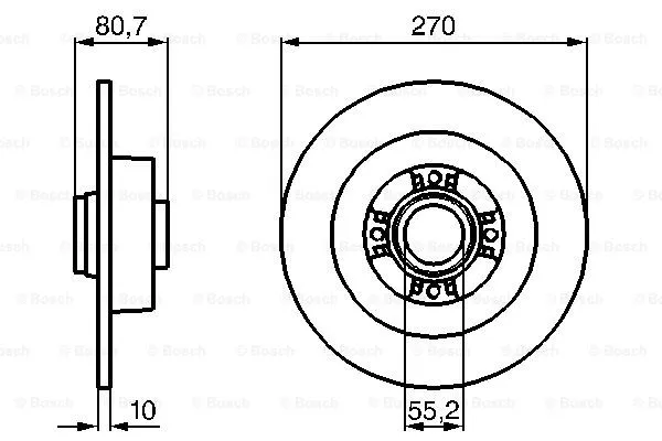 0 986 479 196 BOSCH Тормозной диск (фото 1)