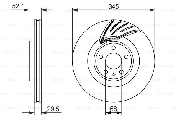 0 986 479 590 BOSCH Тормозной диск (фото 1)