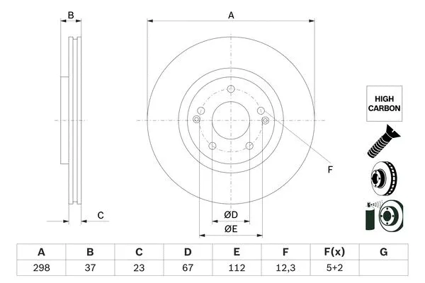 0 986 479 H05 BOSCH Тормозной диск (фото 1)