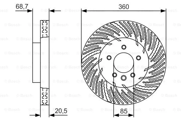 0 986 479 V02 BOSCH Тормозной диск (фото 1)