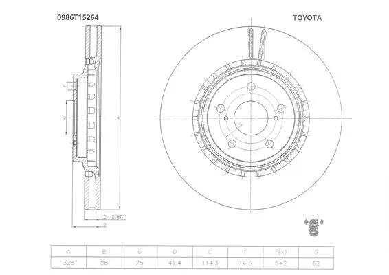 0 986 T15 264 BOSCH Тормозной диск (фото 1)