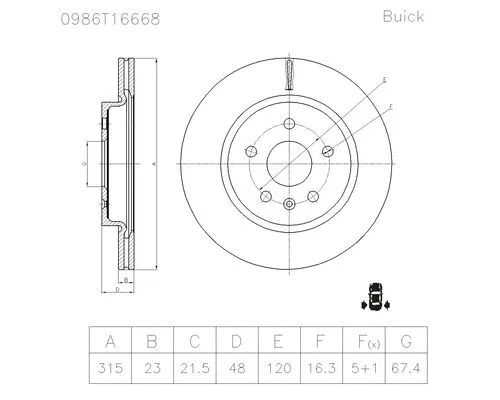 0 986 T16 668 BOSCH Тормозной диск (фото 5)