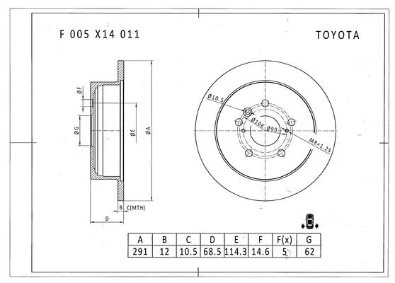 F 005 X14 011 BOSCH Тормозной диск (фото 1)