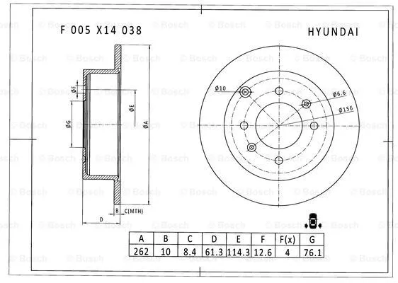 F 005 X14 038 BOSCH Тормозной диск (фото 1)