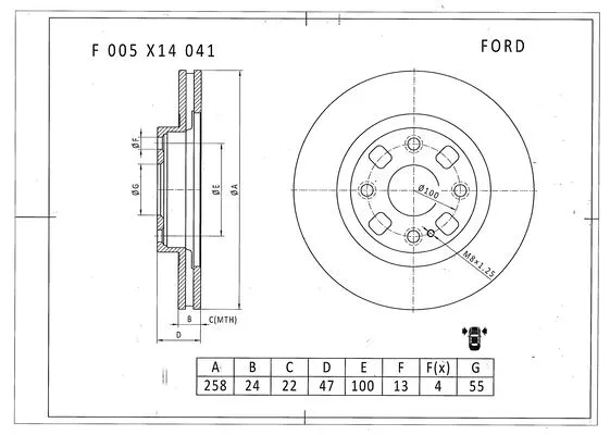 F 005 X14 041 BOSCH Тормозной диск (фото 1)