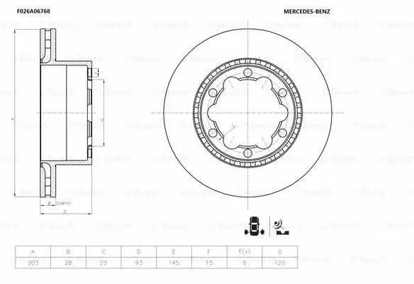 F 026 A06 768 BOSCH Тормозной диск (фото 1)