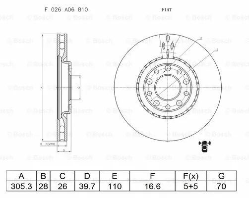 F 026 A06 810 BOSCH Тормозной диск (фото 1)