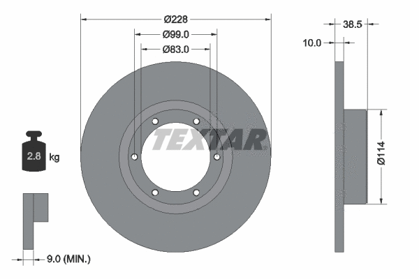 92009200 TEXTAR Тормозной диск (фото 1)