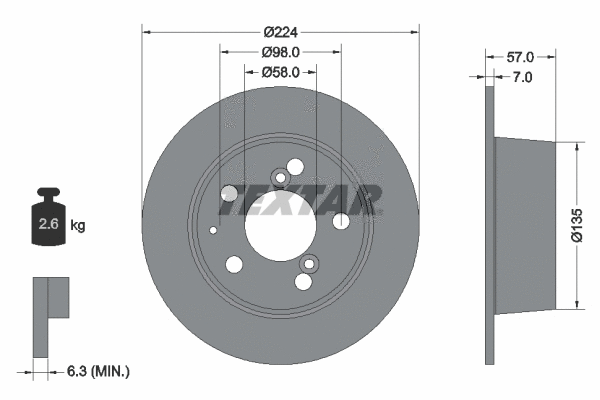 92014300 TEXTAR Тормозной диск (фото 1)