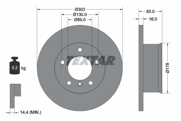 92020300 TEXTAR Тормозной диск (фото 1)