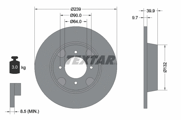 92020600 TEXTAR Тормозной диск (фото 1)