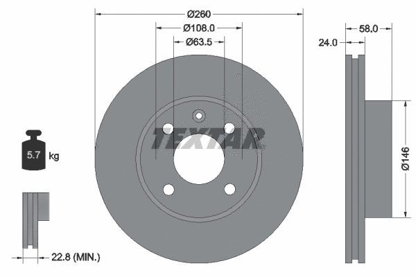 92027300 TEXTAR Тормозной диск (фото 1)