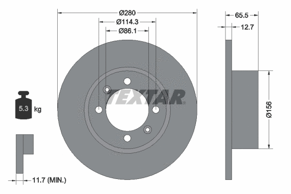 92027600 TEXTAR Тормозной диск (фото 1)