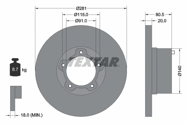 92031500 TEXTAR Тормозной диск (фото 1)