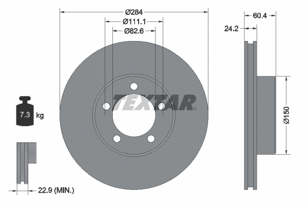 92031600 TEXTAR Тормозной диск (фото 1)