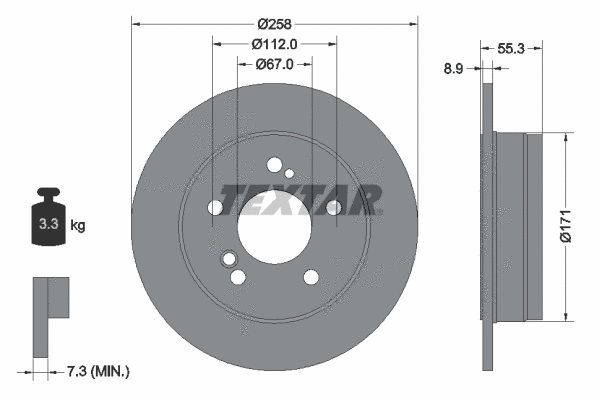 92032003 TEXTAR Тормозной диск (фото 1)