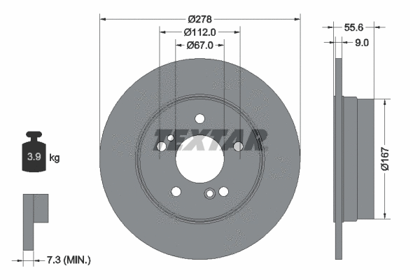 92032703 TEXTAR Тормозной диск (фото 1)