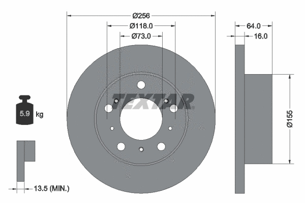 92034400 TEXTAR Тормозной диск (фото 1)