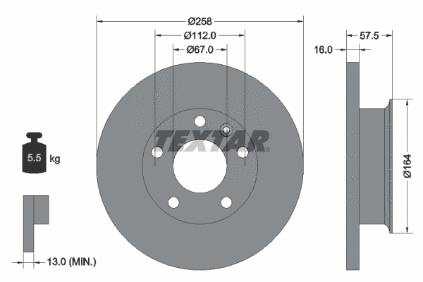 92037000 TEXTAR Тормозной диск (фото 1)