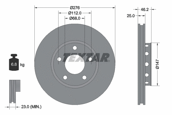 92037200 TEXTAR Тормозной диск (фото 1)