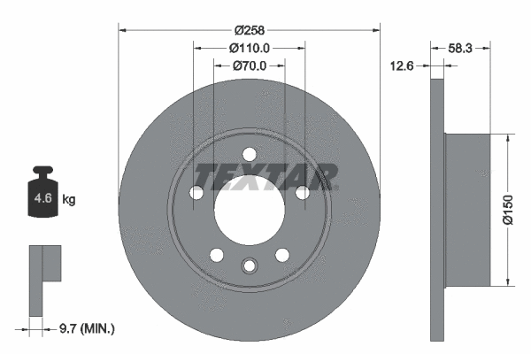 92038000 TEXTAR Тормозной диск (фото 1)