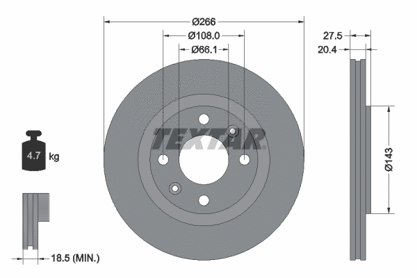 92048100 TEXTAR Тормозной диск (фото 1)