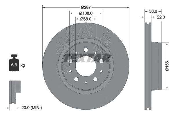 92051300 TEXTAR Тормозной диск (фото 1)